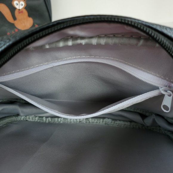 Lavishy Sleepy Owl Applique Toiletry Bag Vegan/Faux Leather Nylon Recyclable NOS - Picture 9 of 12